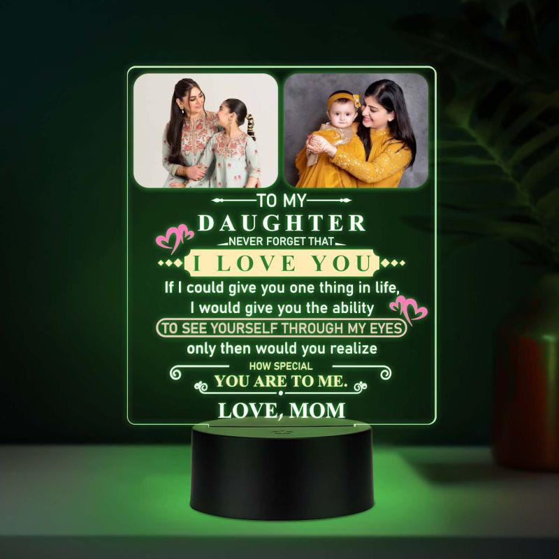 Daughter UV Print Lamp Multicolored Light Gift for Daughter from Mom & Dad